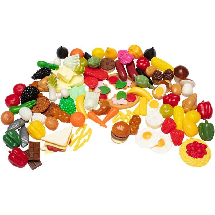 Leksaksmat, stl. 4,5 - 9,5 cm, 114 delar/ 1 set
