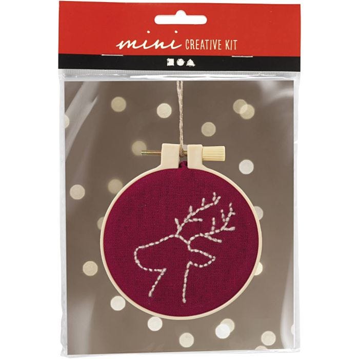 Mini DIY Kit Broderi, Ren, 1 förp.