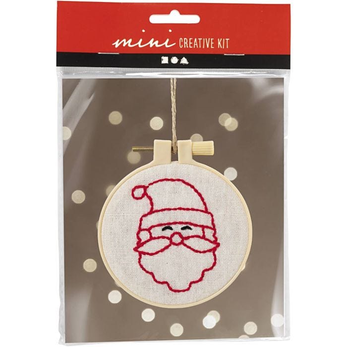 Mini DIY Kit Broderi, Jultomte, 1 förp.