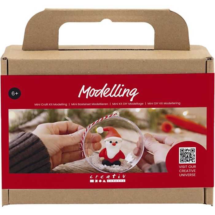 Mini DIY Kit Modellera, Jultomte, röd/vit, 1 förp.