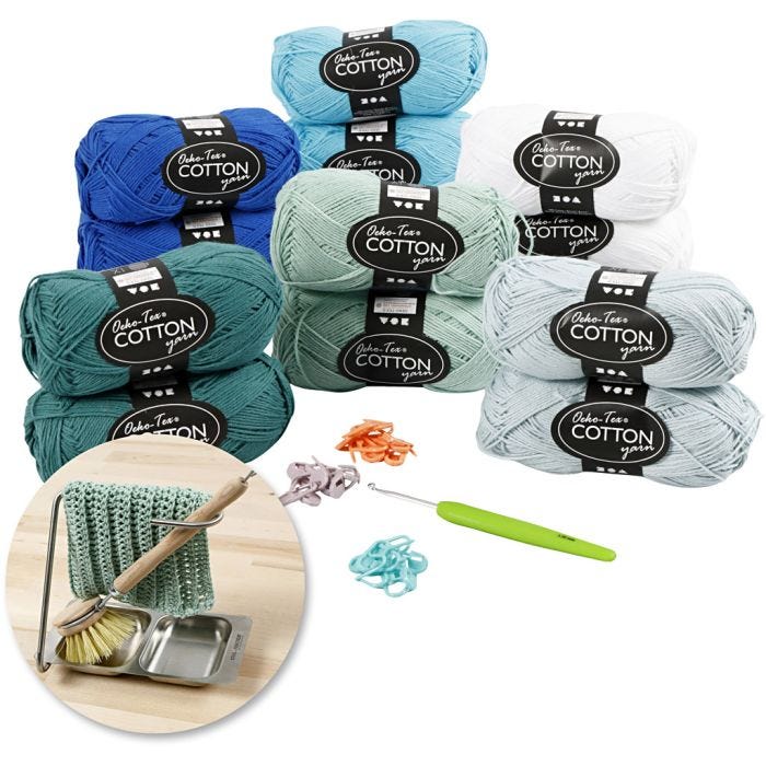 Materialset - Virkning, aqua, 1 set