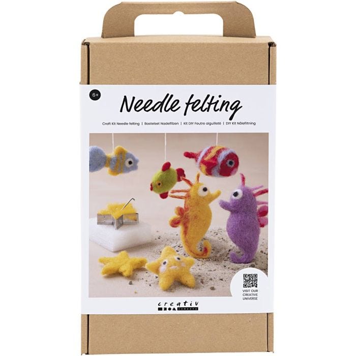 DIY Kit Nålfiltning, Djur i vatten, 1 förp.