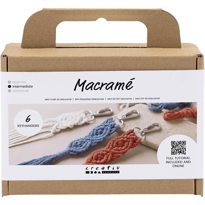 Mini DIY Kit Makramé, Nyckelringar, 1 förp.