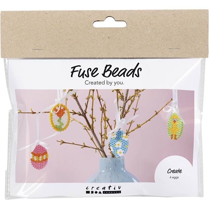 Mini DIY Kit Rörpärlor, Hängdekorationer i form av ägg, mixade färger, 1 förp.