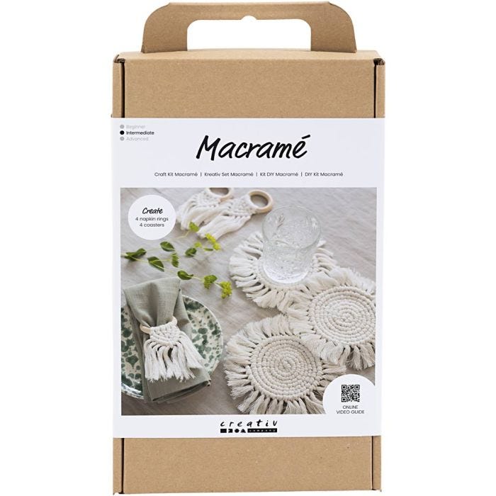 DIY Kit Makramé, Bordsdekorationer, off white, 1 förp.