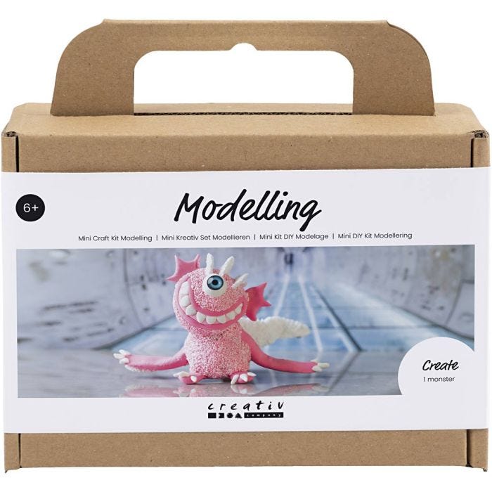 Mini DIY Kit Modellera, Monster Sally, ljusrosa, 1 förp.