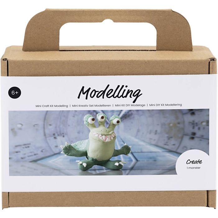 Mini DIY Kit Modellera, Monster Lulu, ljusgrön, mörkgrön, 1 förp.