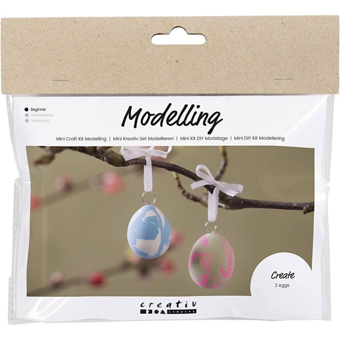 Mini DIY Kit Modellera, Marmorerade ägg, 1 förp.
