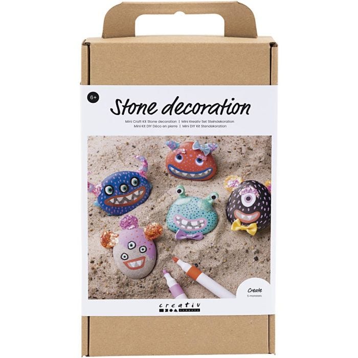 DIY Kit Stendekoration, Monster, mixade färger, 1 förp.