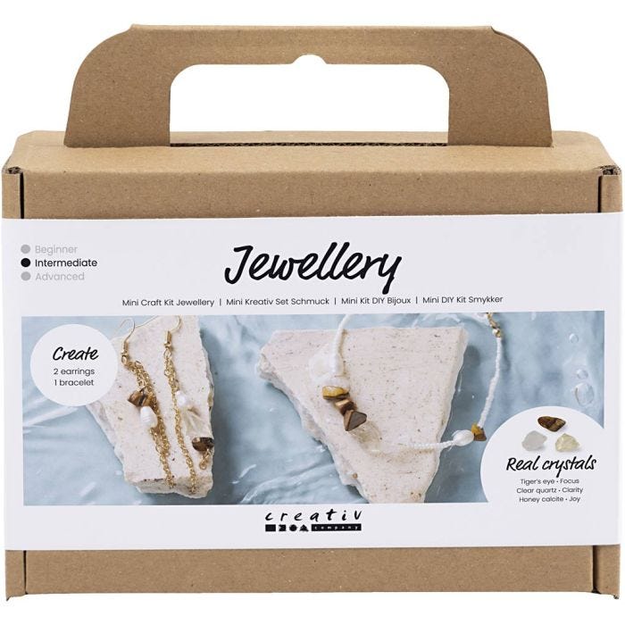 Mini DIY Kit Smycken, Halsband och örhängen med kristaller, 1 förp.