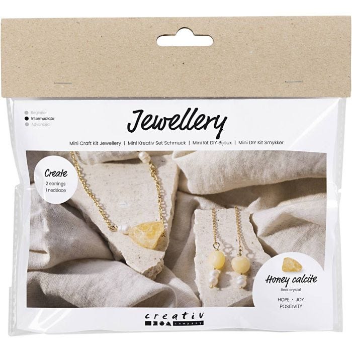 Mini DIY Kit Smycken, Halsband och armband med honungskalcit, 1 förp.