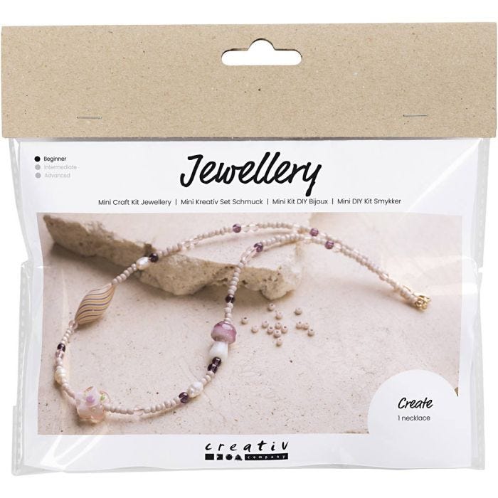 Mini DIY Kit Smycken, Kraftigt halsband, rosa harmoni, 1 förp.