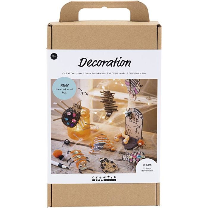 DIY Kit Dekoration, Insekter, maskar och gravstenar, mixade färger, 1 förp.