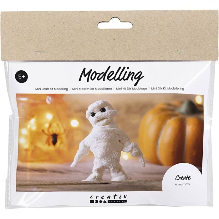 Mini DIY Kit Modellera, Mumie, vit, 1 förp.