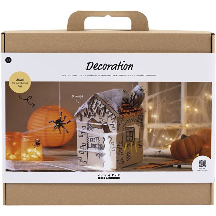 Maxi DIY Kit Dekoration, Spökhus, svart, ljusbrun, orange, 1 förp.