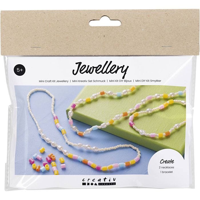 Mini DIY Kit Smycken, Halsband och armband, mixade färger, 1 förp.