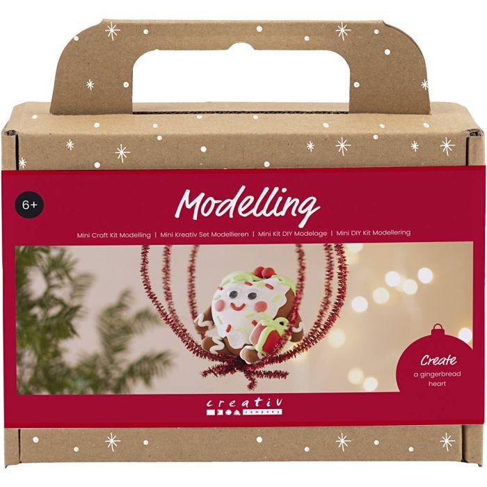Mini DIY Kit Modellera, Hjärtformad julfigur, mixade färger, 1 förp.