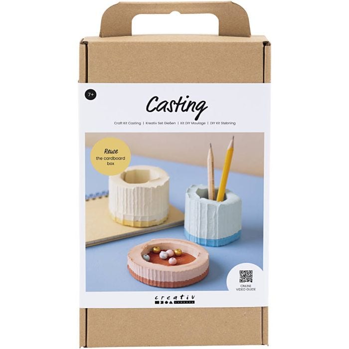 DIY Kit Gjutning, Behållare, blå, röd, ljusgul, 1 förp.