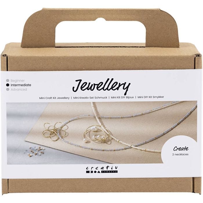 Mini DIY Kit Smycken, Halsband med hängsmycke utav smyckestråd, förgylld, 1 förp.