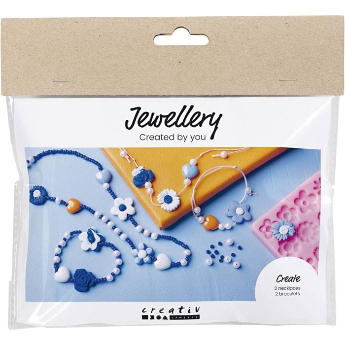 Mini DIY Kit Smycken, Blommor, mixade färger, 1 förp.