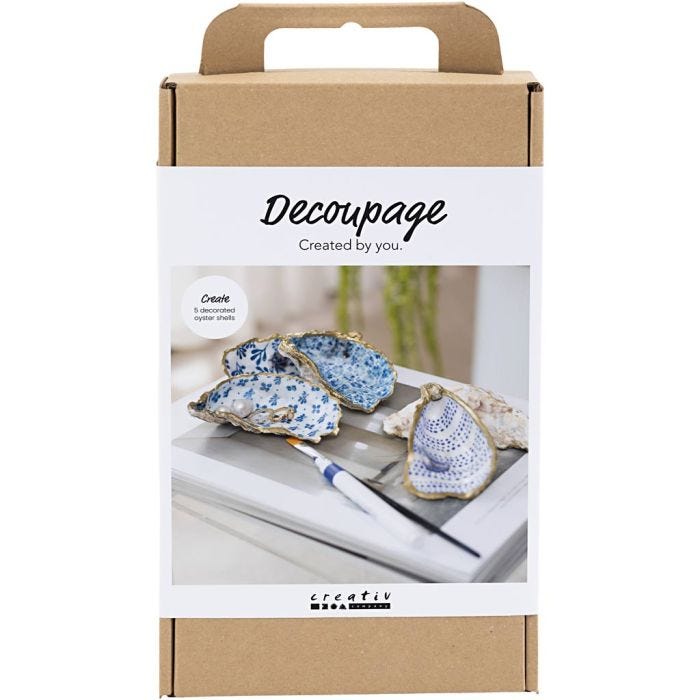 DIY Kit Decoupage, Ostronskal, blå, 1 förp.