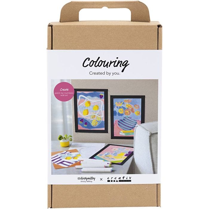 DIY Kit Färgläggning, Måla efter siffror, tuschpennor, 1 förp.