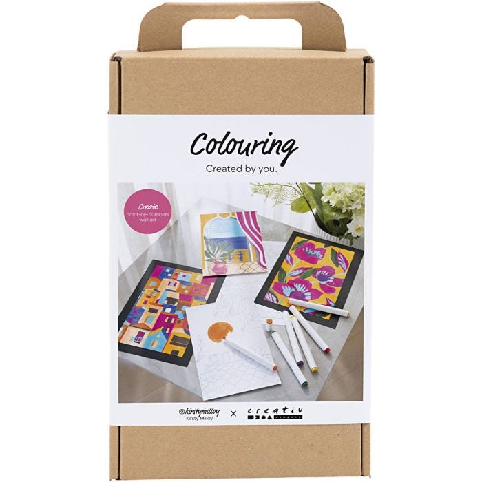DIY Kit Färgläggning, Måla efter siffror, tuschpennor, 1 förp.