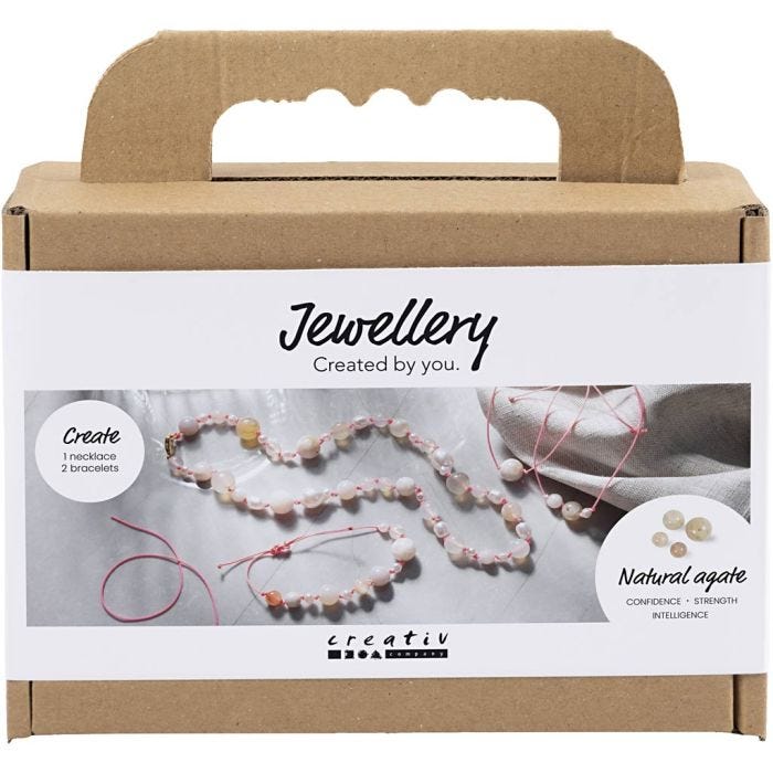 Mini DIY Kit Smycken, Halsband och armband, rosa, 1 förp.