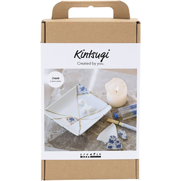 DIY Kit Kintsugi, Fat, blå, guld, vit, 1 förp.