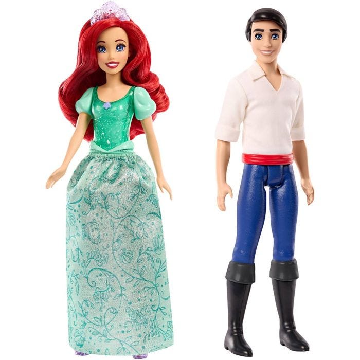 Disney-docka, Ariel och prins Erik, H: 30 cm, 2 st./ 1 förp.