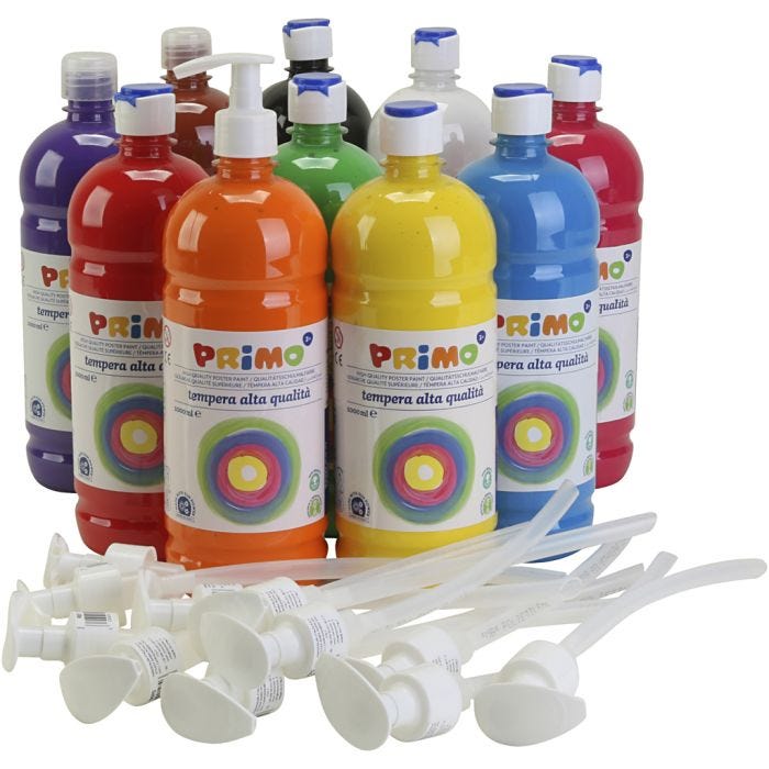 
Temperafärg Matt, matt, mixade färger, 10x1000 ml/ 1 förp.