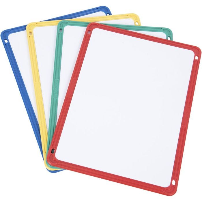 Magnetisk Whiteboard, L: 28 cm, B: 22 cm, färger kan variera , 4 st./ 1 förp.