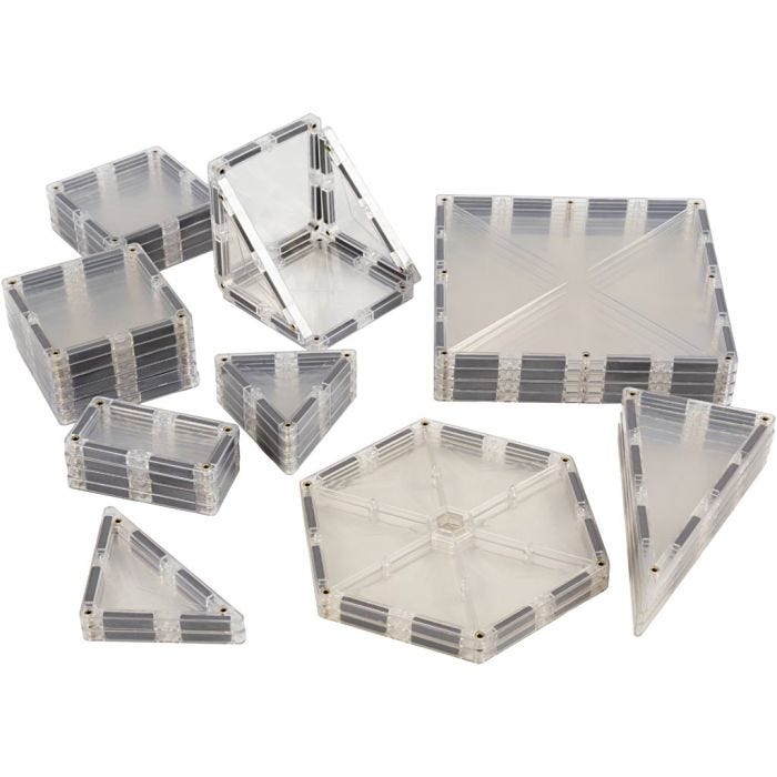 Connetix magnetisk leksak, klar, transparent, 34 st./ 1 förp.