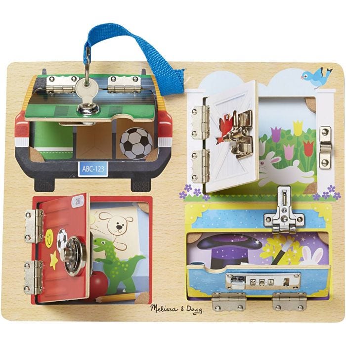 Melissa &amp; Doug Locks and Latches tavla, H: 2,5, L: 31 cm, B: 23 cm, 1 st.