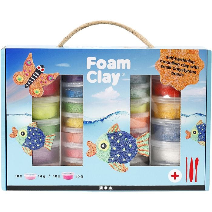 Foam Clay® Presentask, mixade färger, 1 set