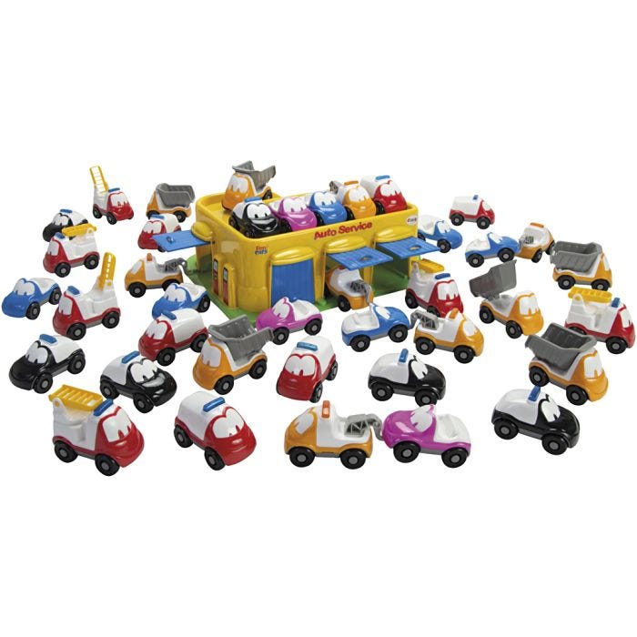 dantoy FunCars med Garage, stl. 9 cm, 40 st./ 1 set