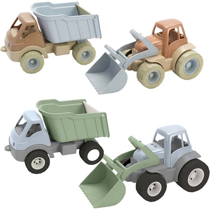 dantoy BIO Fordon, H: 10 cm, Dia. 7 cm, stl. 34,5x17,5x19 cm, 4 st./ 1 förp.