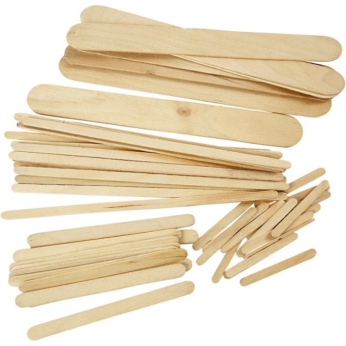 Glasspinnar, L: 5,5+11,5+19+20 cm, B: 6+10+25 mm, natur, 4250 st./ 1 förp.