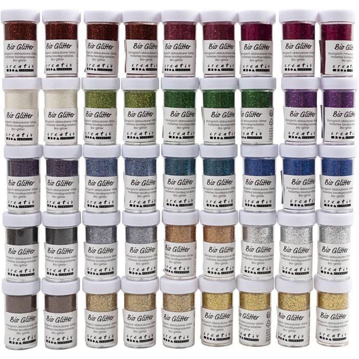 Bio-glimmer, mixade färger, 46x27 ml/ 1 förp.