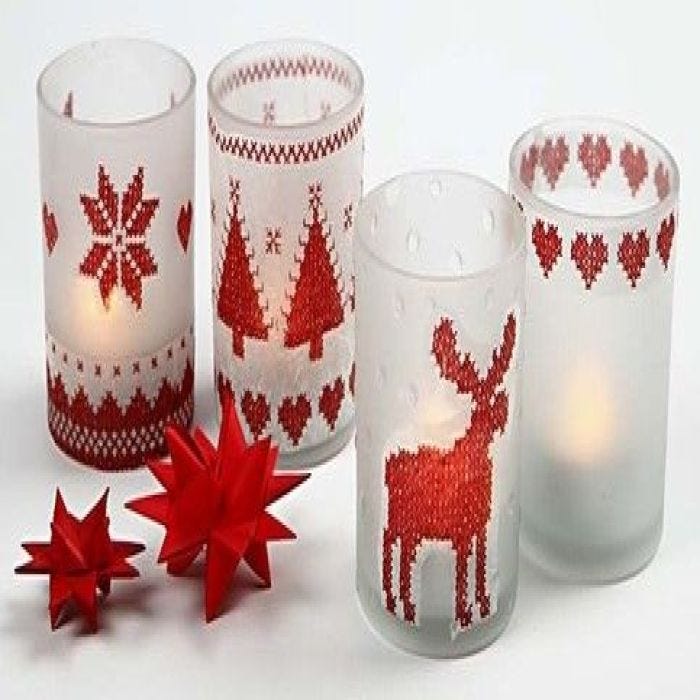 Värmeljushållare med servettdecoupage