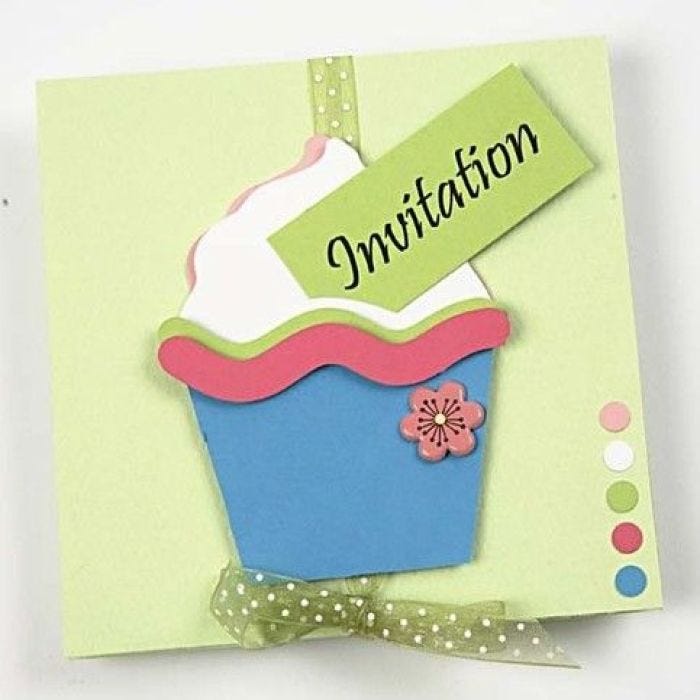 Cupcake-inbjudningskort