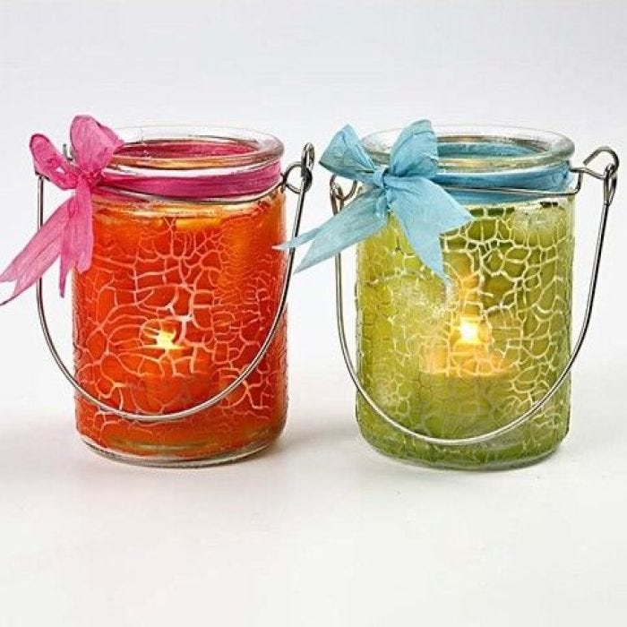 Glas med krackelering
