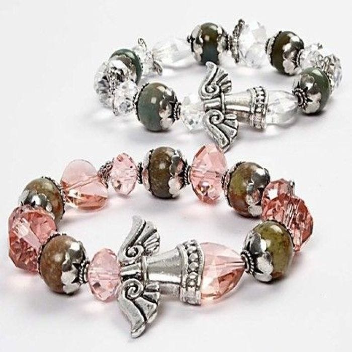 Armband med ängel och facettpärlor