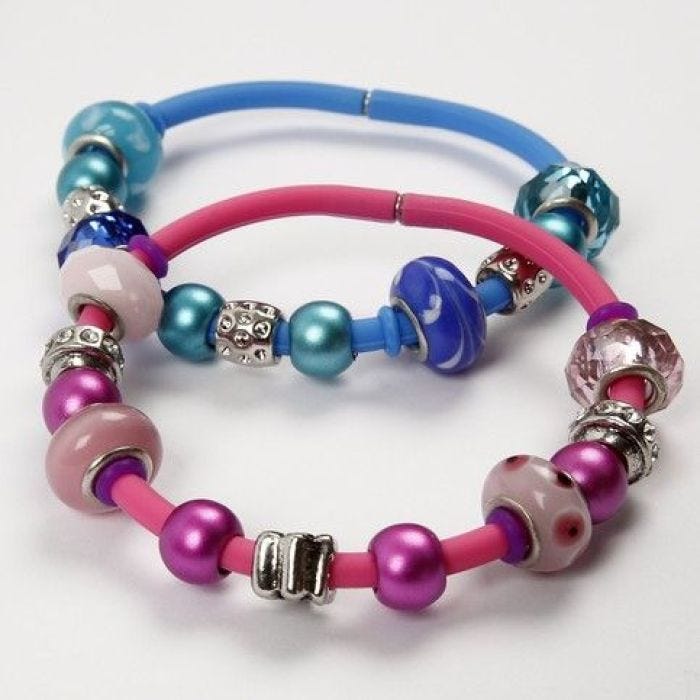Armband i silikon med glaslinks