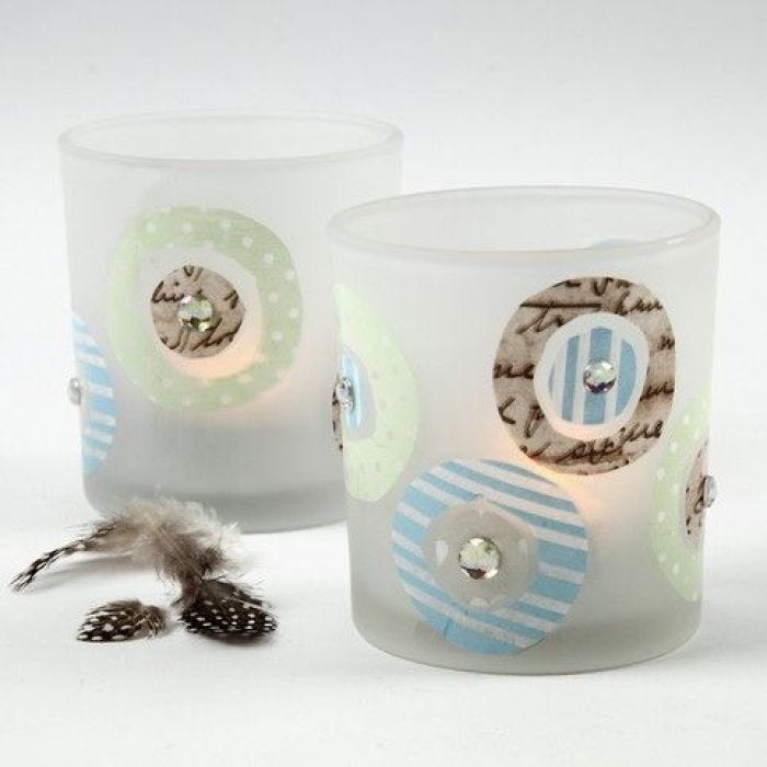 Ljusglas med decoupage