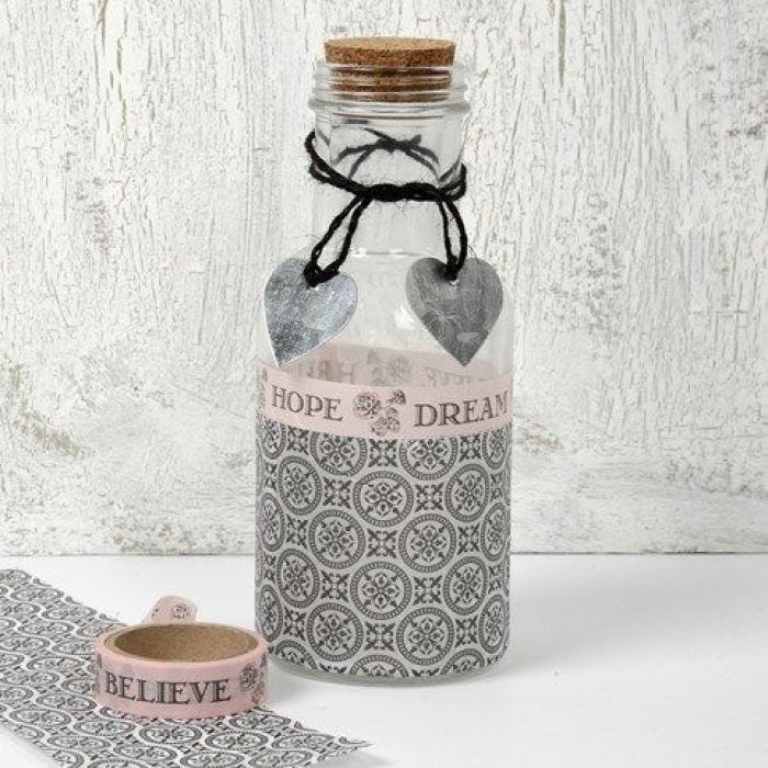 Glasflaska med decoupage och dekoration från designserien, Paris