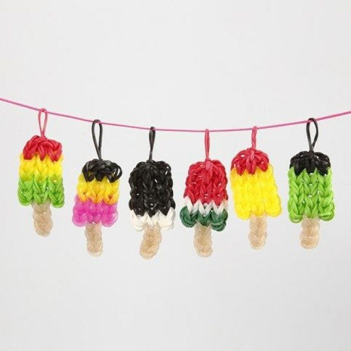 Små glassar av Rainbow Loom Bands