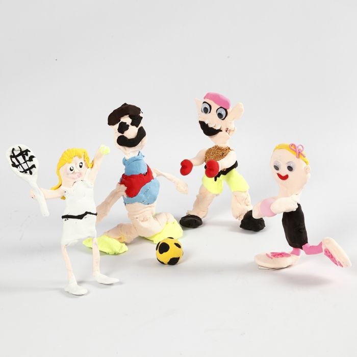 Sportfigurer av bonzaitråd och Silk Clay