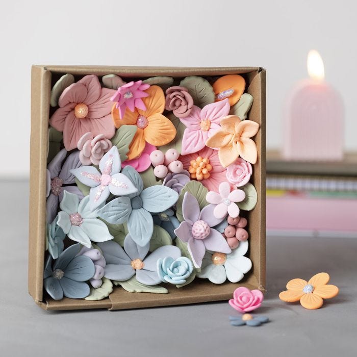 Blomsterlåda tillverkad av Silk Clay® och glitter clay