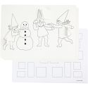 Julkalender med nissar i snöbollskrig, A3, stl. 30x42 cm, vit, 30 st./ 1 förp.